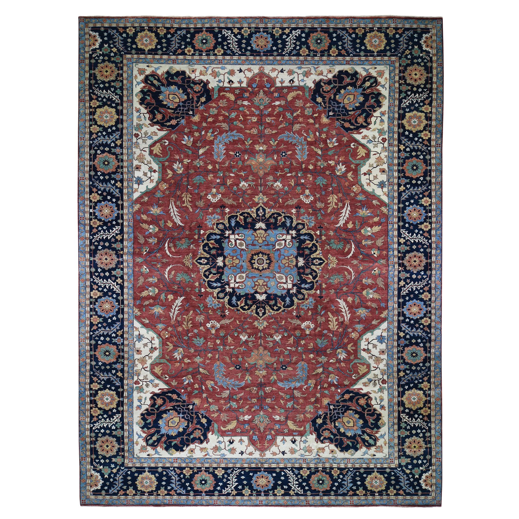 Traditional Wool Hand-Knotted Area Rug 12'0